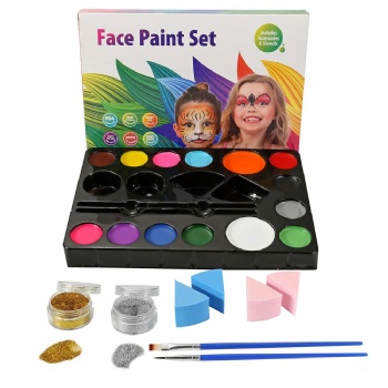 Halloween Face Paint Kit Waterproof Makeup Palette Body Paint Makeup Set for Kids & Adults