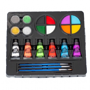 Makeup Halloween Face Paint Kit 16 Colors Water Based Body Palette For Child & Adult