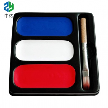 Custom 3 Color Flag Sport Game Face Paint Palette With Brush