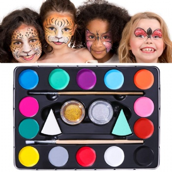 Body Art Children's Halloween Face Color Set with Paint Stencils