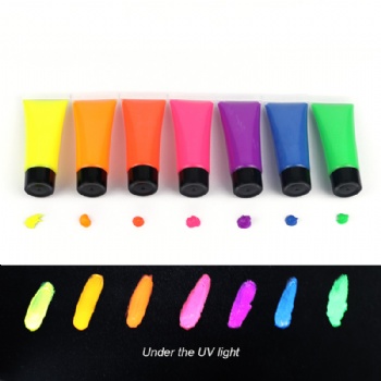 Private label black light face painting colors UV neon glow body face paint