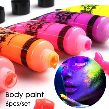 Private label black light face painting colors UV neon glow body face paint