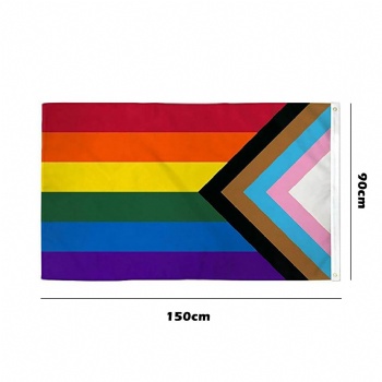 Progress Pride Rainbow Flag 3x5