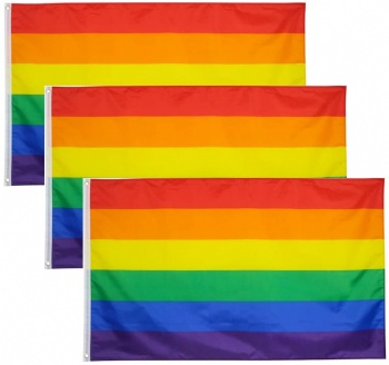 3x5ft Polyester Big Rainbow Lesbian Lgbt Gay Pride Flag