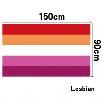 3x5ft Polyester Big Rainbow Lesbian Lgbt Gay Pride Flag