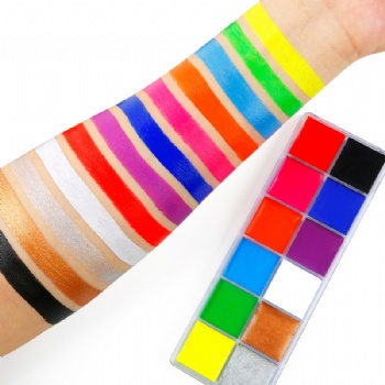 12 Color Fluorescent Face Paint Palette