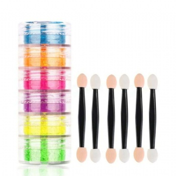 6 Color UV Fluorescent Face Paint Powder With 6 Brushes