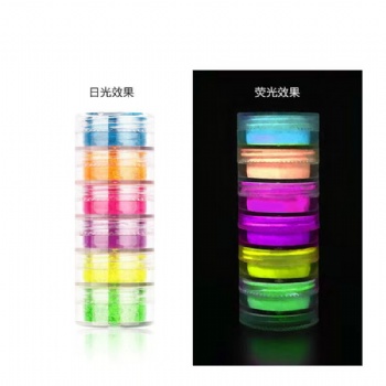 6 Color UV Fluorescent Face Paint Powder With 6 Brushes